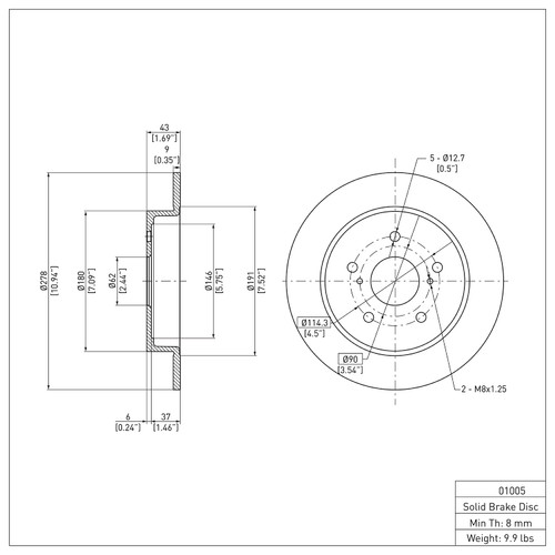 Disc Brake Rotor 600-01005