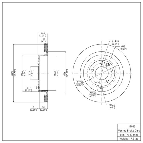 Disc Brake Rotor 600-11010