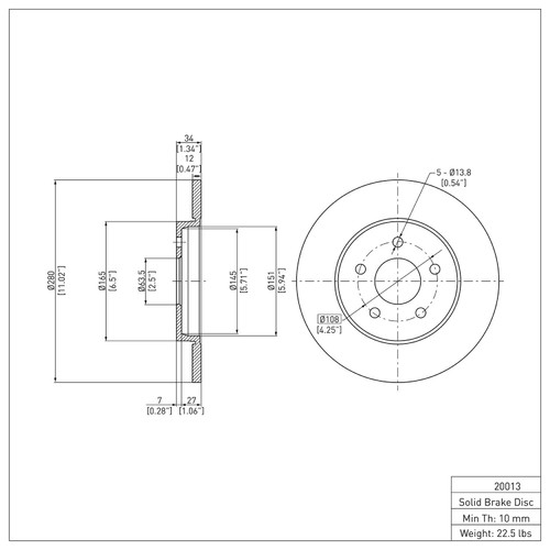 Disc Brake Rotor 600-20013