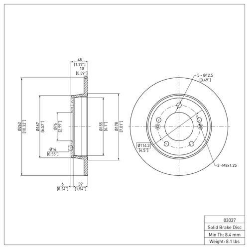 Disc Brake Rotor 600-03037