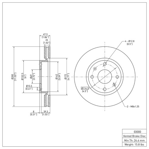 Disc Brake Rotor 600-03000