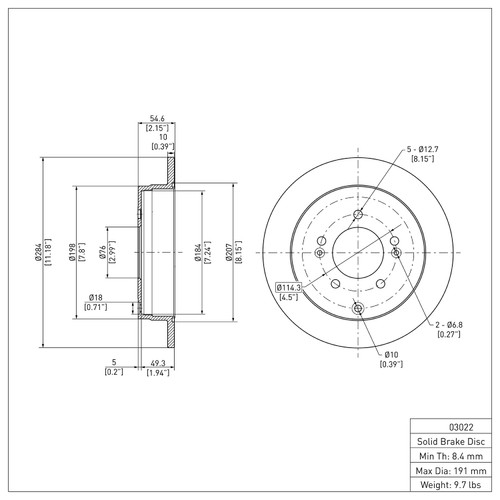 Disc Brake Rotor 600-03022