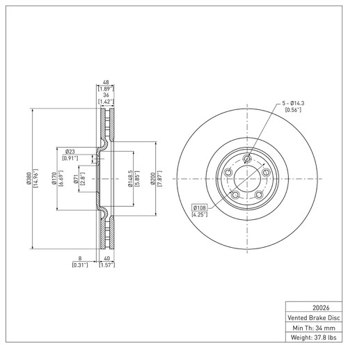 Disc Brake Rotor 600-20026