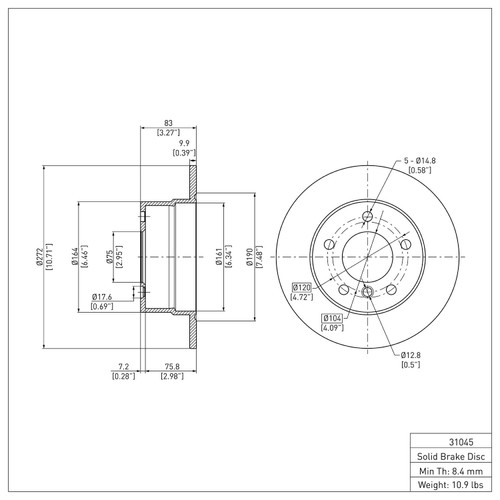 Disc Brake Rotor 600-31045