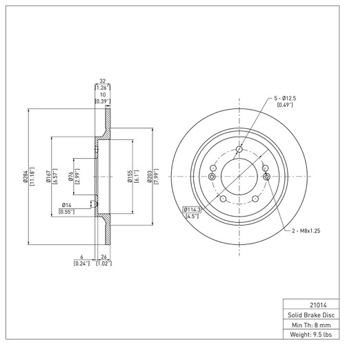 Disc Brake Rotor 600-21014