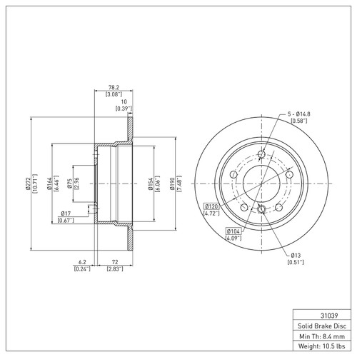 Disc Brake Rotor 600-31039