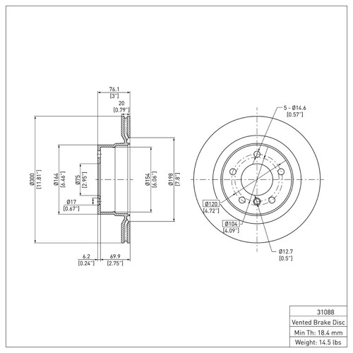 Disc Brake Rotor 600-31088
