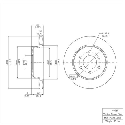 Disc Brake Rotor 600-40069