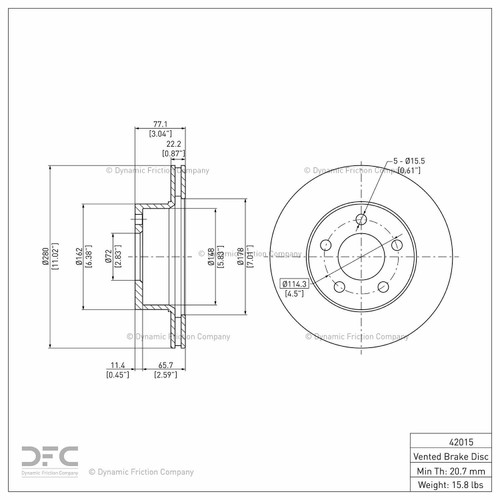 Disc Brake Rotor 600-42015
