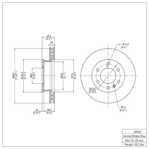 Disc Brake Rotor 600-40043