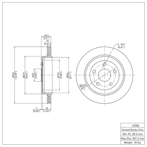 Disc Brake Rotor 600-42006
