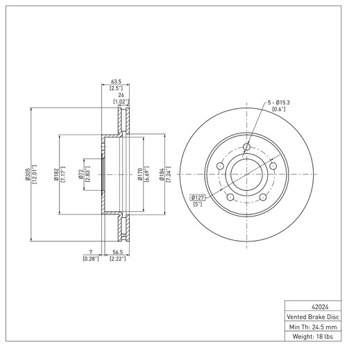 Disc Brake Rotor 600-42024