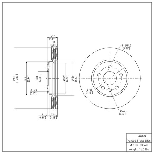 Disc Brake Rotor 600-47043
