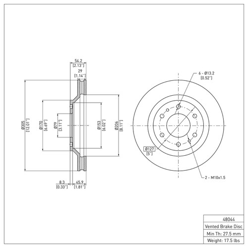 Disc Brake Rotor 600-48044