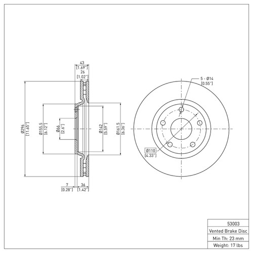 Disc Brake Rotor 600-53003