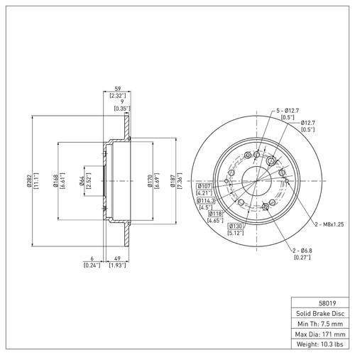 Disc Brake Rotor 600-58019