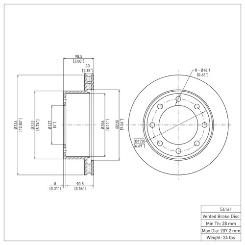 Disc Brake Rotor 600-54161