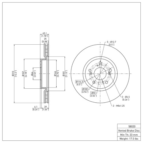 Disc Brake Rotor 600-58020