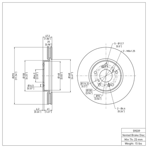 Disc Brake Rotor 600-59039
