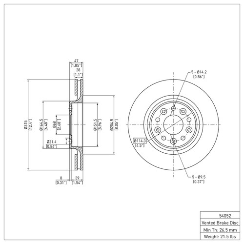 Disc Brake Rotor 600-54052