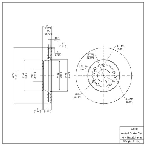 Disc Brake Rotor 600-63031
