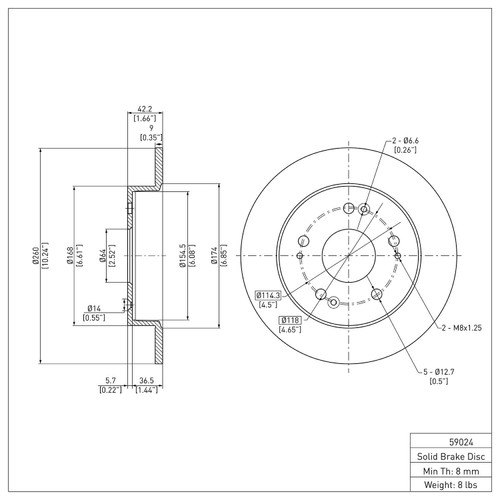 Disc Brake Rotor 600-59024