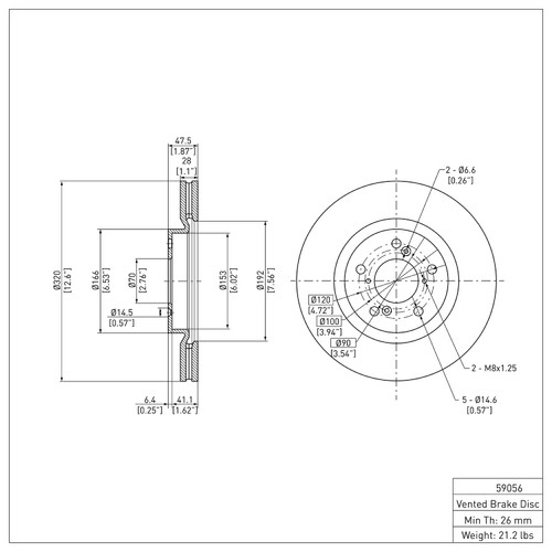 Disc Brake Rotor 600-59056