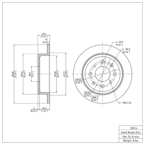 Disc Brake Rotor 600-59014