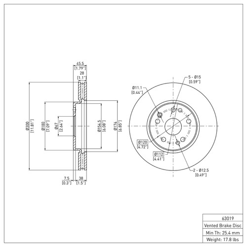 Disc Brake Rotor 600-63019