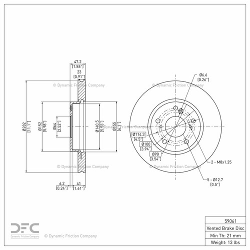 Disc Brake Rotor 600-59061