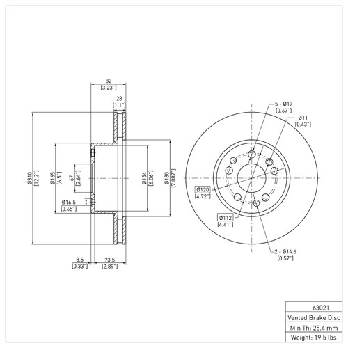 Disc Brake Rotor 600-63021