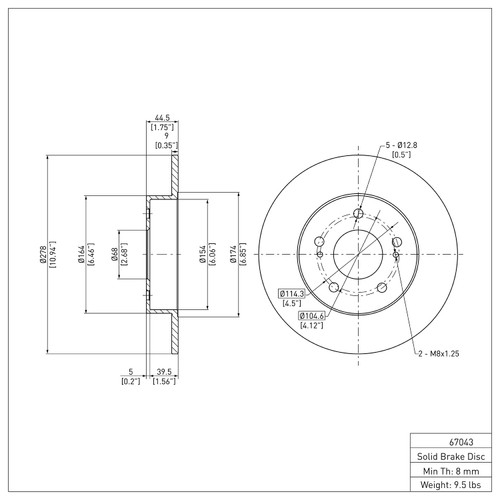 Disc Brake Rotor 600-67043