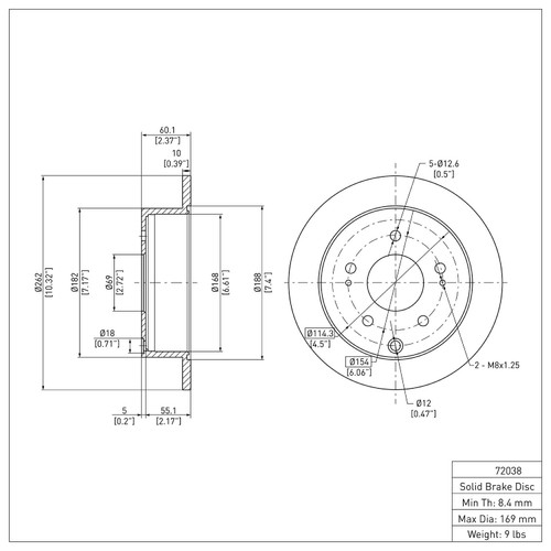 Disc Brake Rotor 600-72038