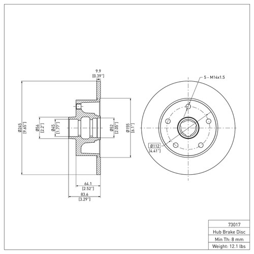 Disc Brake Rotor 600-73017