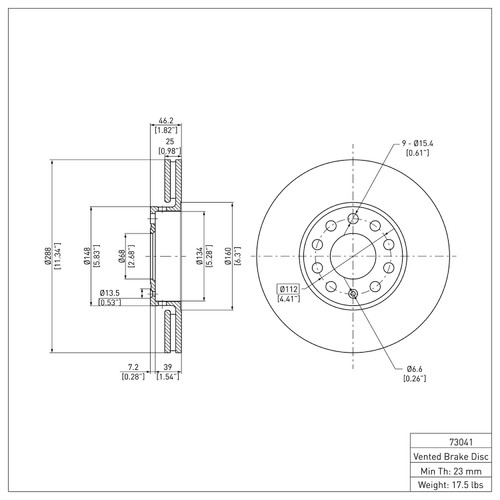 Disc Brake Rotor 600-73041