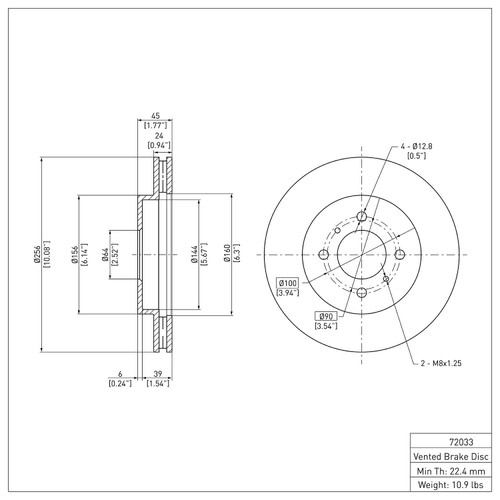Disc Brake Rotor 600-72033