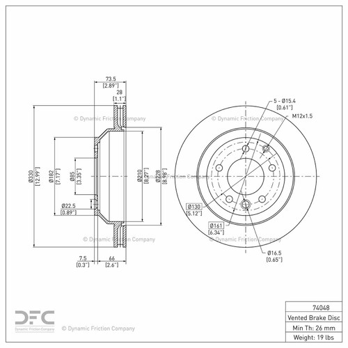 Disc Brake Rotor 600-74048