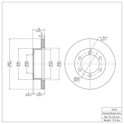 Disc Brake Rotor 600-76121