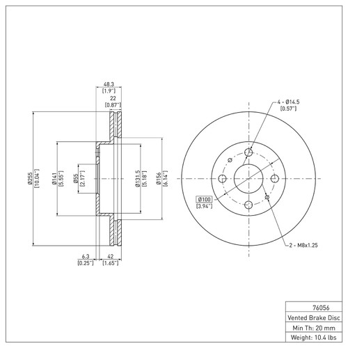 Disc Brake Rotor 600-76056