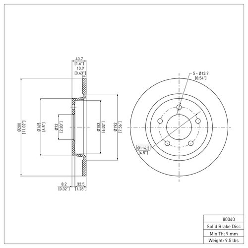 Disc Brake Rotor 600-80040