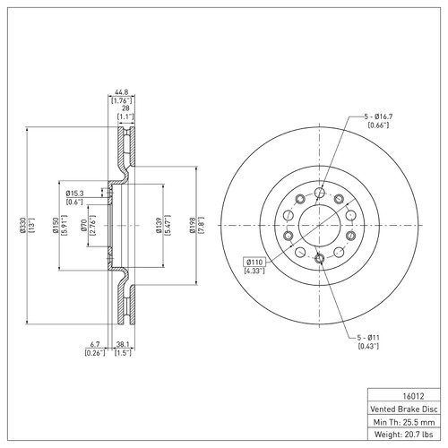 DFC GEOSPEC Coated Rotor - Blank 604-16012