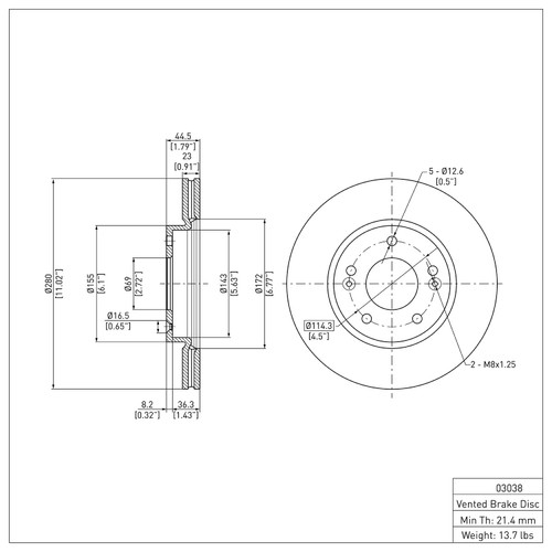 DFC GEOSPEC Coated Rotor - Blank 604-03038