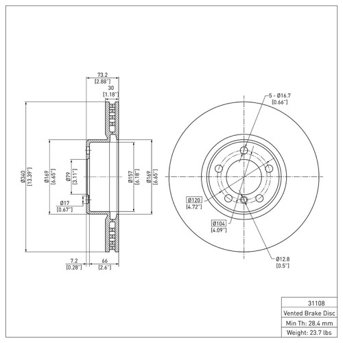 DFC GEOSPEC Coated Rotor - Blank 604-31108