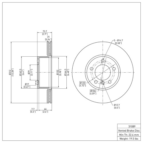 DFC GEOSPEC Coated Rotor - Blank 604-31089