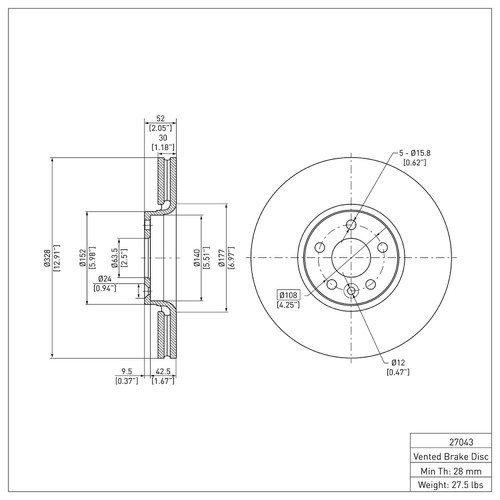 DFC GEOSPEC Coated Rotor - Blank 604-27043