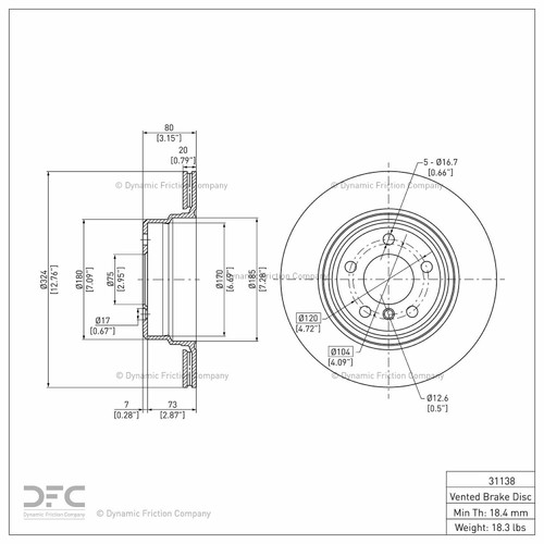 DFC GEOSPEC Coated Rotor - Blank 604-31138