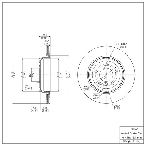DFC GEOSPEC Coated Rotor - Blank 604-31066