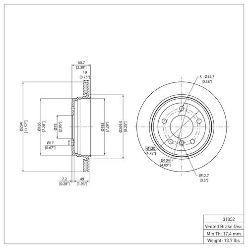 DFC GEOSPEC Coated Rotor - Blank 604-31052