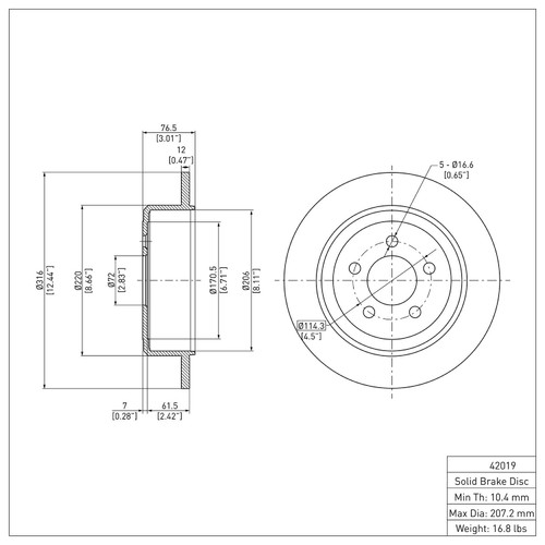 DFC GEOSPEC Coated Rotor - Blank 604-42019