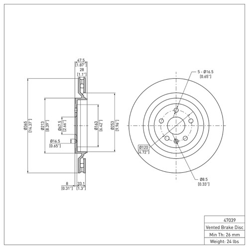 DFC GEOSPEC Coated Rotor - Blank 604-47039